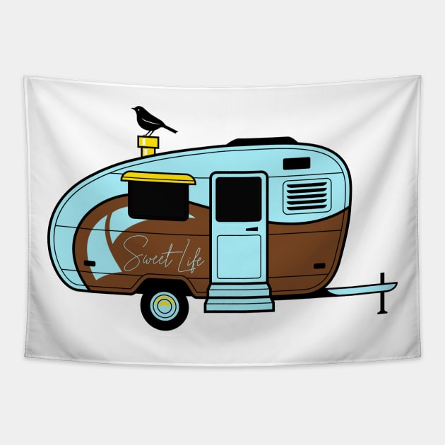 Sweet Life Camping Tapestry by Nicoart2077