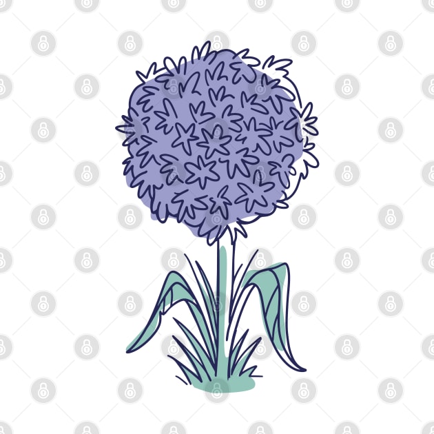 Purple Allium Flower by teesinc