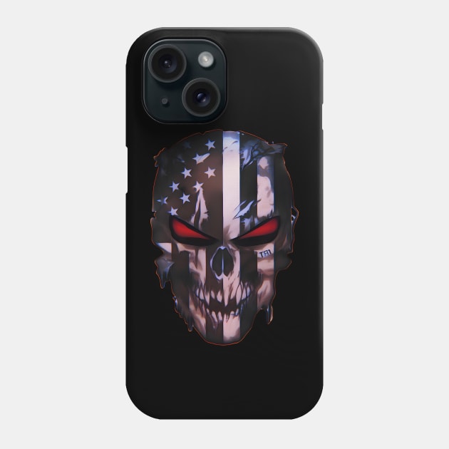 Patriot Punisher Skull by TR1 Phone Case by Franky Layne Productions