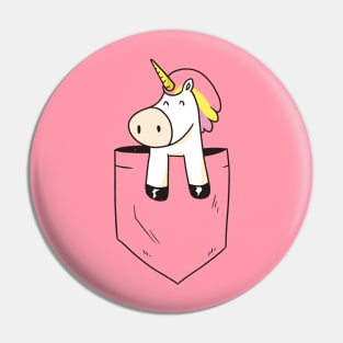 Cute Funny Happy  Unicorn In Pocket Artwork Pin