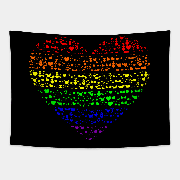 Rainbow Gay Pride Heart of Hearts Tapestry by Muzehack