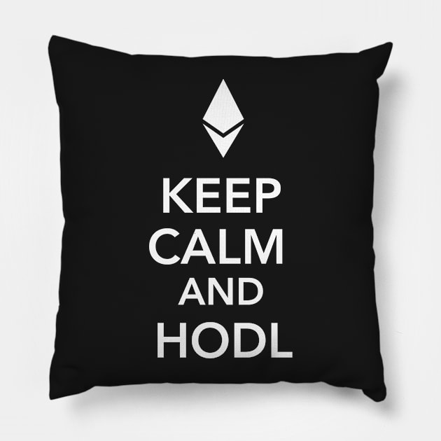 Ethereum Coin Cryptocurrency - Keep Calm and HODL Ethereum Pillow by vladocar