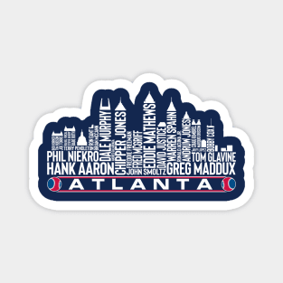 Atlanta Baseball Team All Time Legends, Atlanta City Skyline Magnet