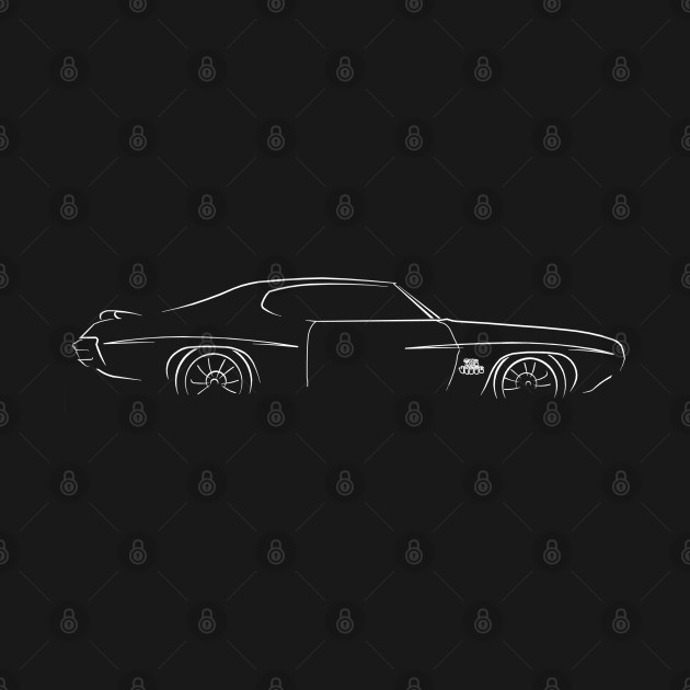 front/profile 1970 Pontiac GTO - stencil, white by mal_photography