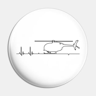 MH-6 Little Bird Helicopter Heartbeat Pulse Pin