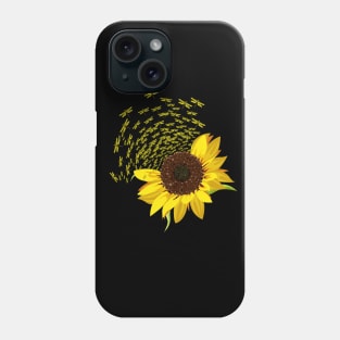 Sunflower Dragonfly Shirt - Hippie Dragonfly Sunflower Lover Phone Case