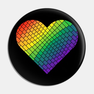 Tiled Rainbow Gay Pride Heart Pin