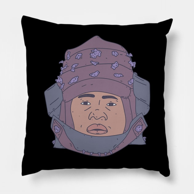 Yasuke - First African Samurai - Demon Daimyo Pillow by DeWinnes