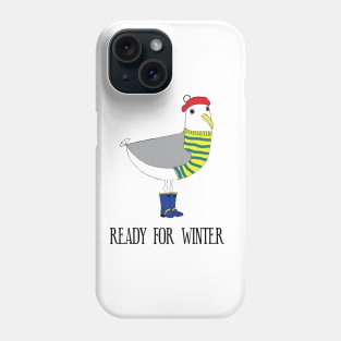 Cute Seagull - ready for winter -  stripy jumper and rubber wellies Phone Case