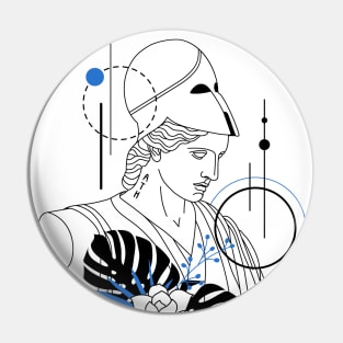 Funny Hipster Greek Goddess Athena Roman God Minerva Pin