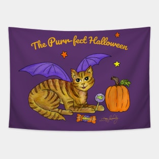 The Purr-fect Halloween Tapestry