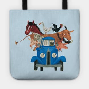 Little Blue Truck and Farm Animals Illustration Tote