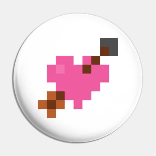 Shot Through My Pink Pixel Heart Pin