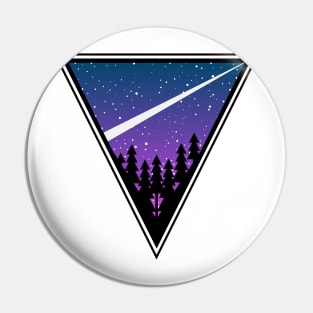 Retro Night Sky Landscape Pin