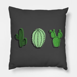 Cactus Line Drawings Pillow