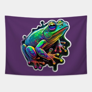 Melting Colorful Space Frog #1 Tapestry