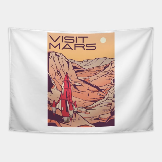 VISIT MARS Tapestry by madeinchorley