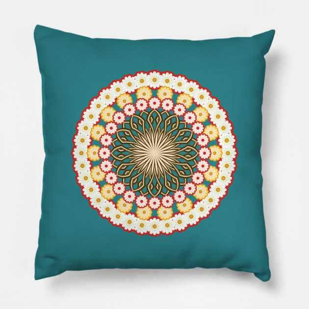 Round floral design Pillow by Gaspar Avila