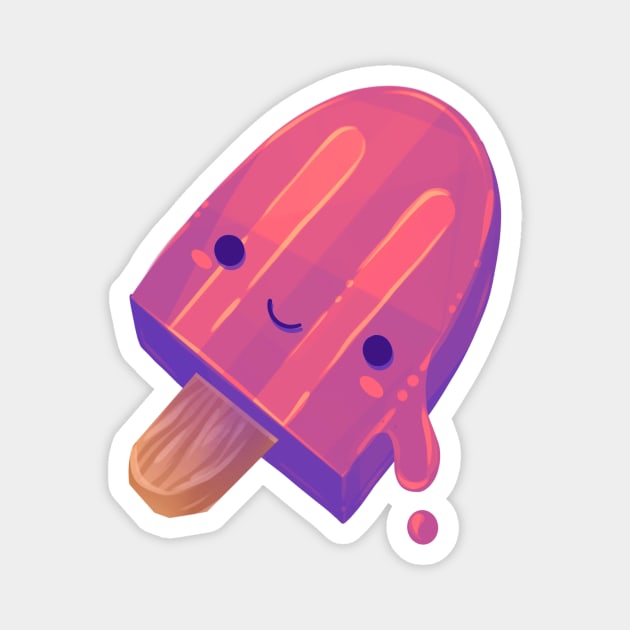 Pink Neon Juice Popsicle Magnet by Claire Lin