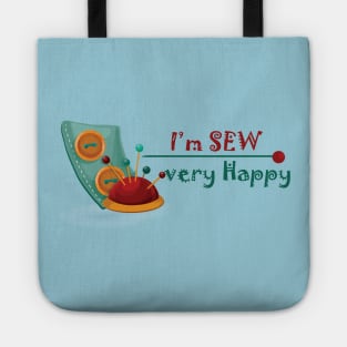 Sewing Ladies T-Shirt - I'm Sew Very Happy - Hobby Gift for Her Tote