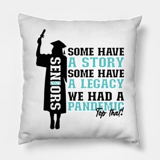 Pandemic Graduation | Black And Blue Text Funny Graduation Pillow