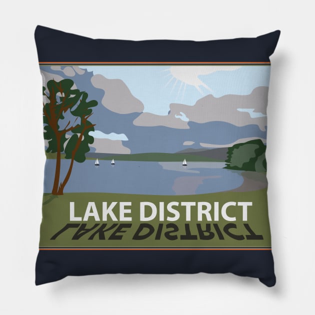 Lake District Cumbria England UK. Lake Windermere Pillow by ownedandloved