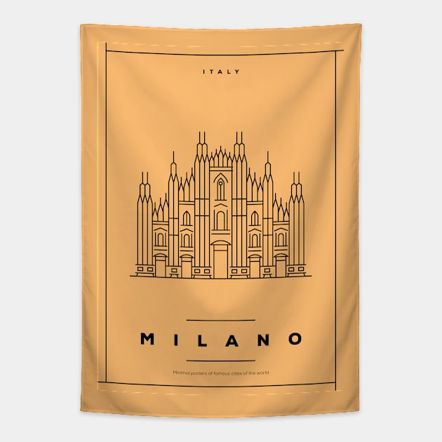 Milano Minimal Poster Tapestry by kursatunsal