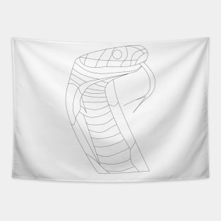 wild snake in line art tattoo design ecopop Tapestry