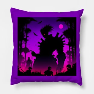 Necropunk silhouette Pillow