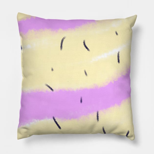 Pink yellow watercolor abstract art design Pillow by Artistic_st