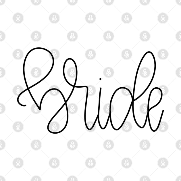 Monoline Bride Lettered Gift for the Bride to Be by elizabethsdoodles