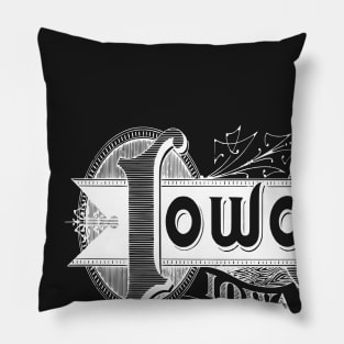 Vintage Iowa City, IA Pillow