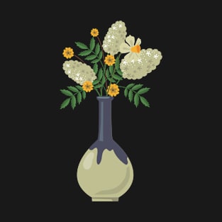 Vintage vase with yellow flowers T-Shirt