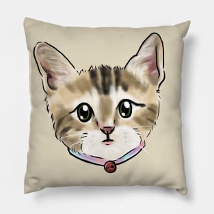 Brown Stray Cat Girl  _ Bunniesmee Pillow