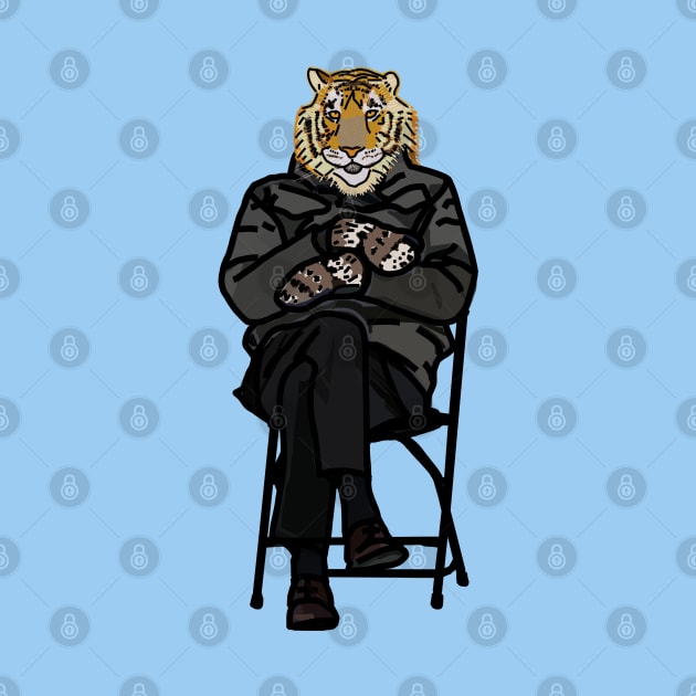 Cool Animals Tiger in Bernie Sanders Mittens Memes by ellenhenryart