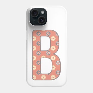 MONOGRAM LETTER B PINK FLORAL TYPOGRAPHY DESIGN Phone Case