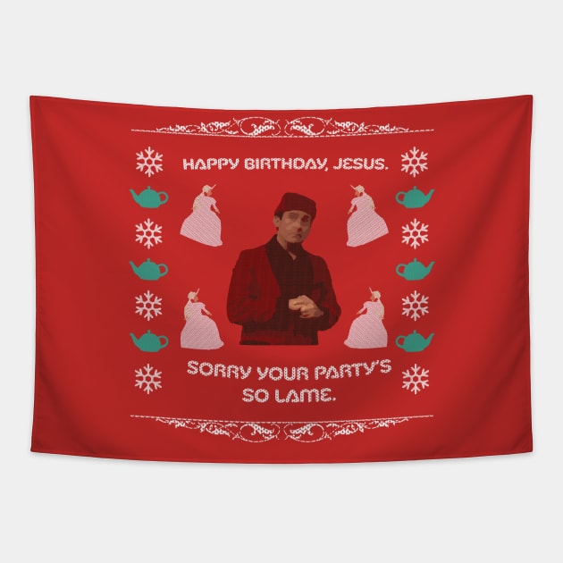 The Office - Ugly Christmas Sweater Tapestry by TossedSweetTees