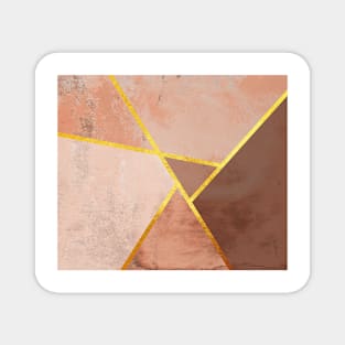 Geometric marble print, color blocking brown Magnet