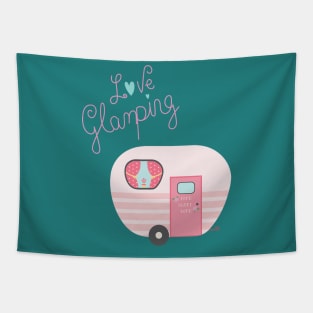 Vintage Pink Trailer Camper Glamping Tapestry