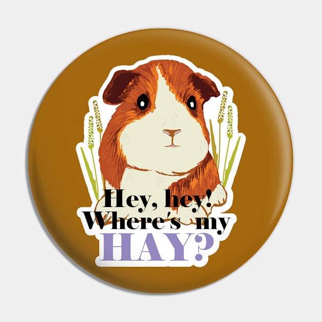 Funny Guinea Pig typography print Hey Hey! Where's my Hay? Pin by MinkkiDraws