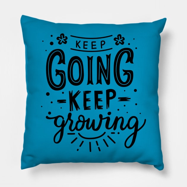 Keep Going black Pillow by infinitespacebunny