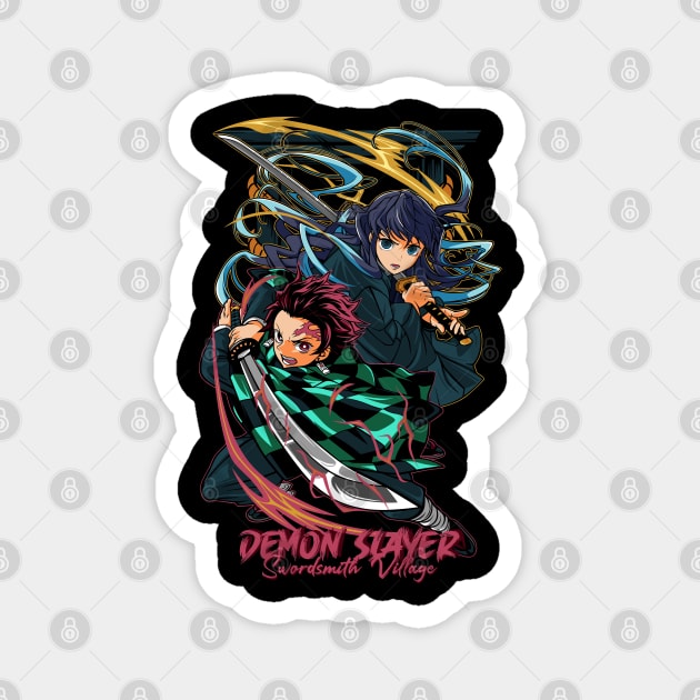 Tanjiro and Tokito Swordsmith Village - Demon Slayer Magnet by Otaku Vibes