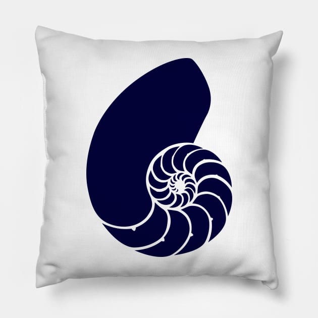 Ammonite Cephalopod Dark Fossil Design Pillow by Terra Fossil Merch