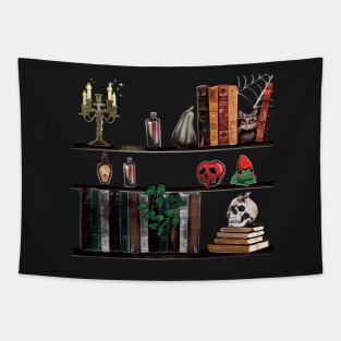 Autumn Halloween Bookshelf Tapestry