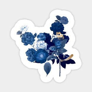 Vintage retro blue flower Magnet