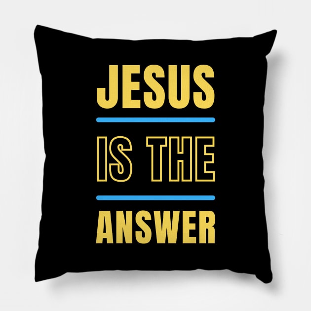 Jesus is the Answer | Christian Typography Pillow by All Things Gospel