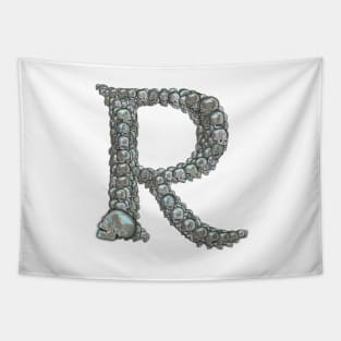 Skull Alphabet R Tapestry