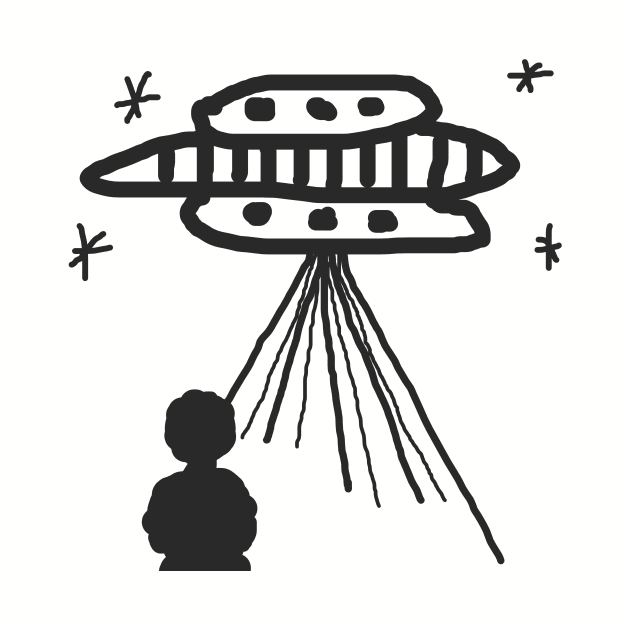 A child who sees an alien spacecraft by Strange-desigN