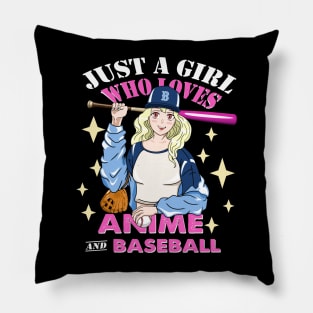 Funny Women Loves Playing Baseball Baseballer Sports Athlete Pillow