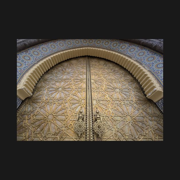 Golden door of the Royal Palace in Fez, Morocco by mitzobs